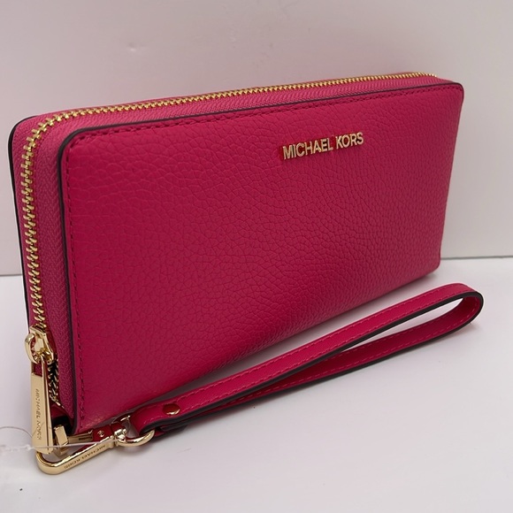 MICHAEL KORS
Leather Continental Wristlet Phone Case Wallet 
Electric Pink 
NWT - Picture 11 of 16